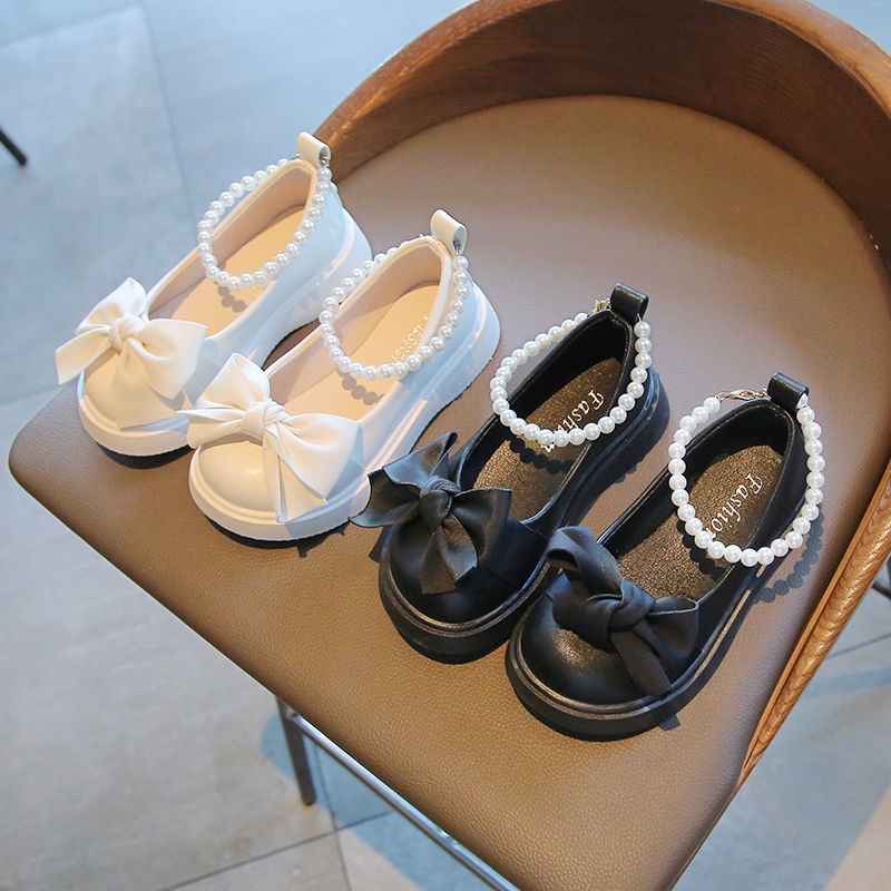 Giày Búp Bê Da Đế Mềm Thoáng Khí Đính Nơ Thời Trang Xuân Thu 2023 Cho Bé Gái