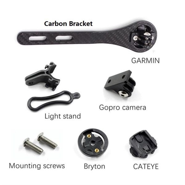 GIÁ BẮT ĐỒNG HỒ GARMIN CATEYE CARBON GẮN PÔ TĂNG LIỀN - GIÁ ĐÈN ĐỒNG HỒ 2 TRONG 1