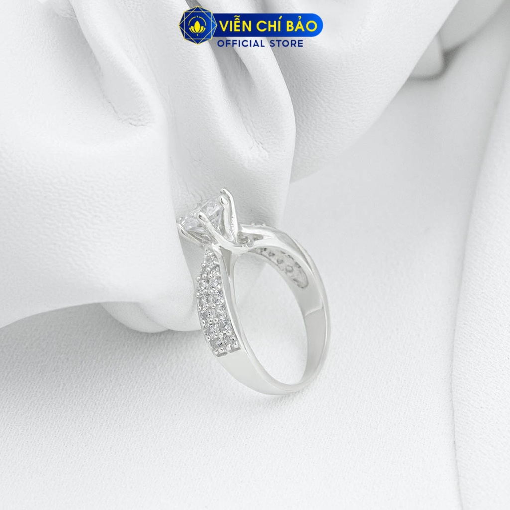 Nhẫn bạc nữ sóng đá trắng chất liệu bạc 925 thời trang phụ kiện trang sức Viễn Chí Bảo N700396