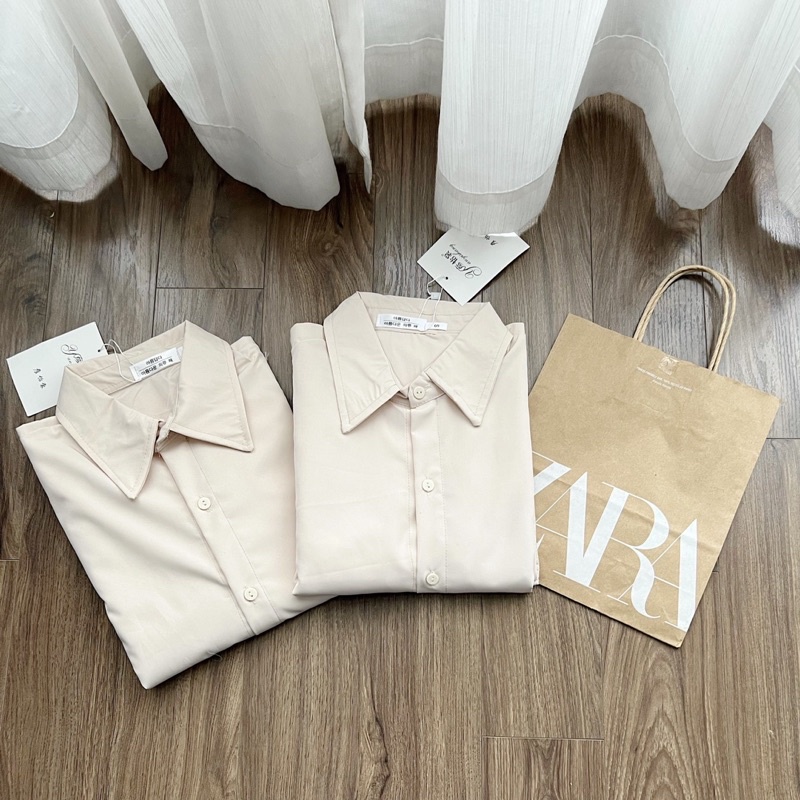 VÁY SƠ MI MÀU NUDE XINH XỈU