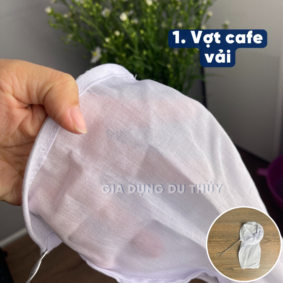 Dụng cụ hớt bọt, vớt cặn, lọc dầu lược dừa, rây bột bằng inox không gỉ lọc cà phê bằng vải, đa dạng đủ kích thước