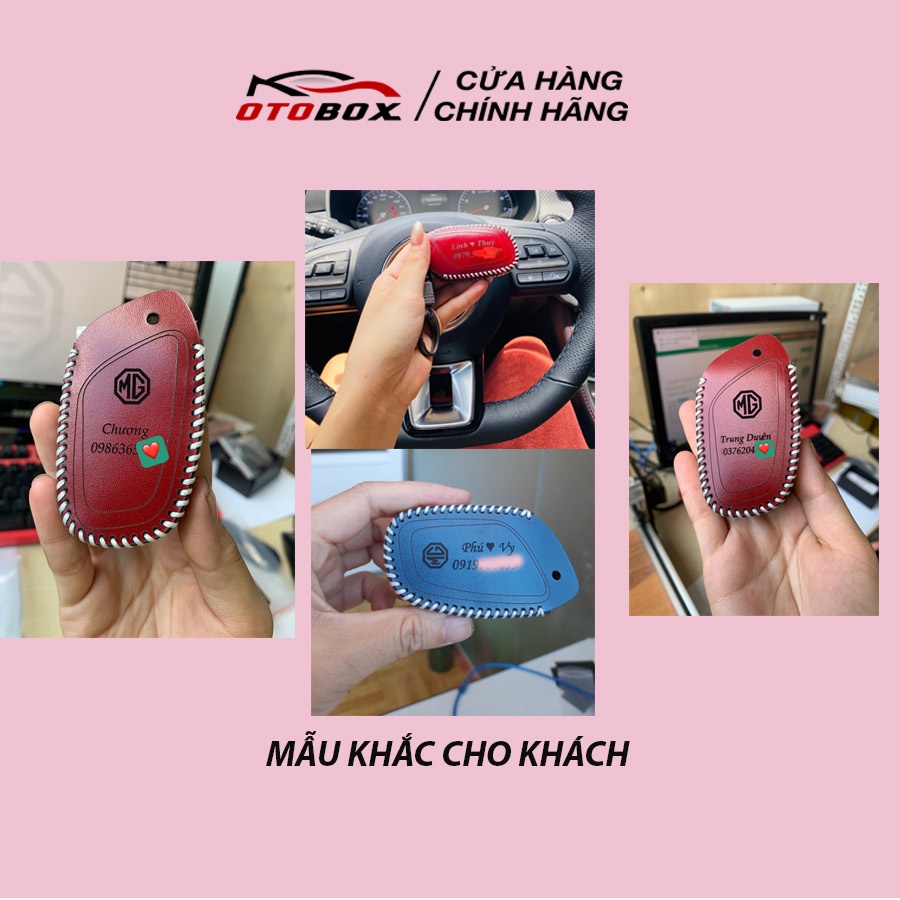 Bao da chìa khóa ô tô xe hơi mg zs, hs, rx5 chìa thông minh da thật bảo vệ chìa khóa chống xước chính hãng