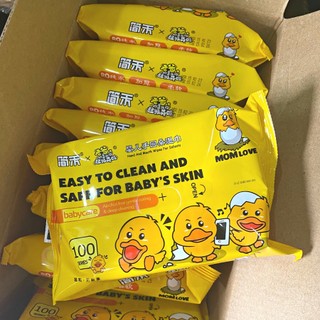 [Nội địa Trung] Thùng 10 gói Khăn ướt cao cấp Vịt vàng DUCKLING