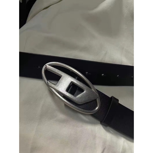 Thắt lưng da Diesel màu đen mặt kim loại dành cho nam nữ cá tính hot trend