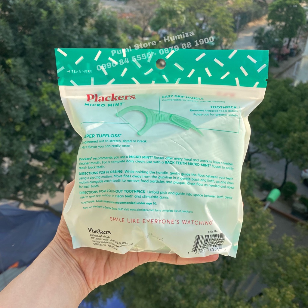 Tăm chỉ Plackers Micro Mint túi 300 cây