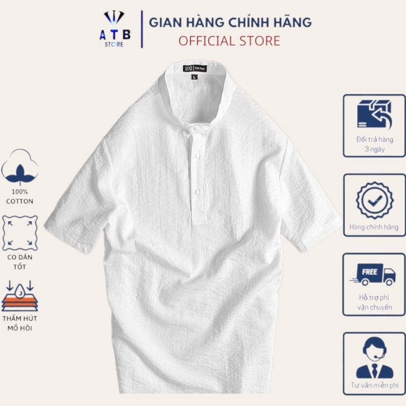 Áo Đũi Cộc Tay Nam Dáng Trẻ Trung Cao Cấp Hot 2023 - atb.shop