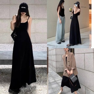 Váy Maxi Hai Dây Dáng Dài, Váy Hai Dây Dáng Dài Xòe, Co Giãn, Sexy, Tôn Dáng, Váy Nữ Đuôi Cá Free Size