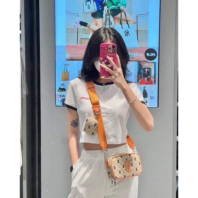 Túi MLB cavan mẫu mới 2 màu cam xanh