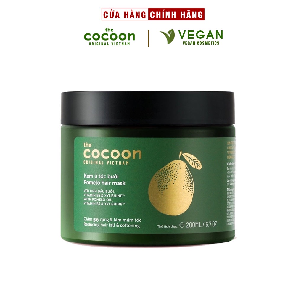 Kem ủ tóc bưởi Cocoon giảm gãy rụng và làm mềm tóc 200ml thuần chay