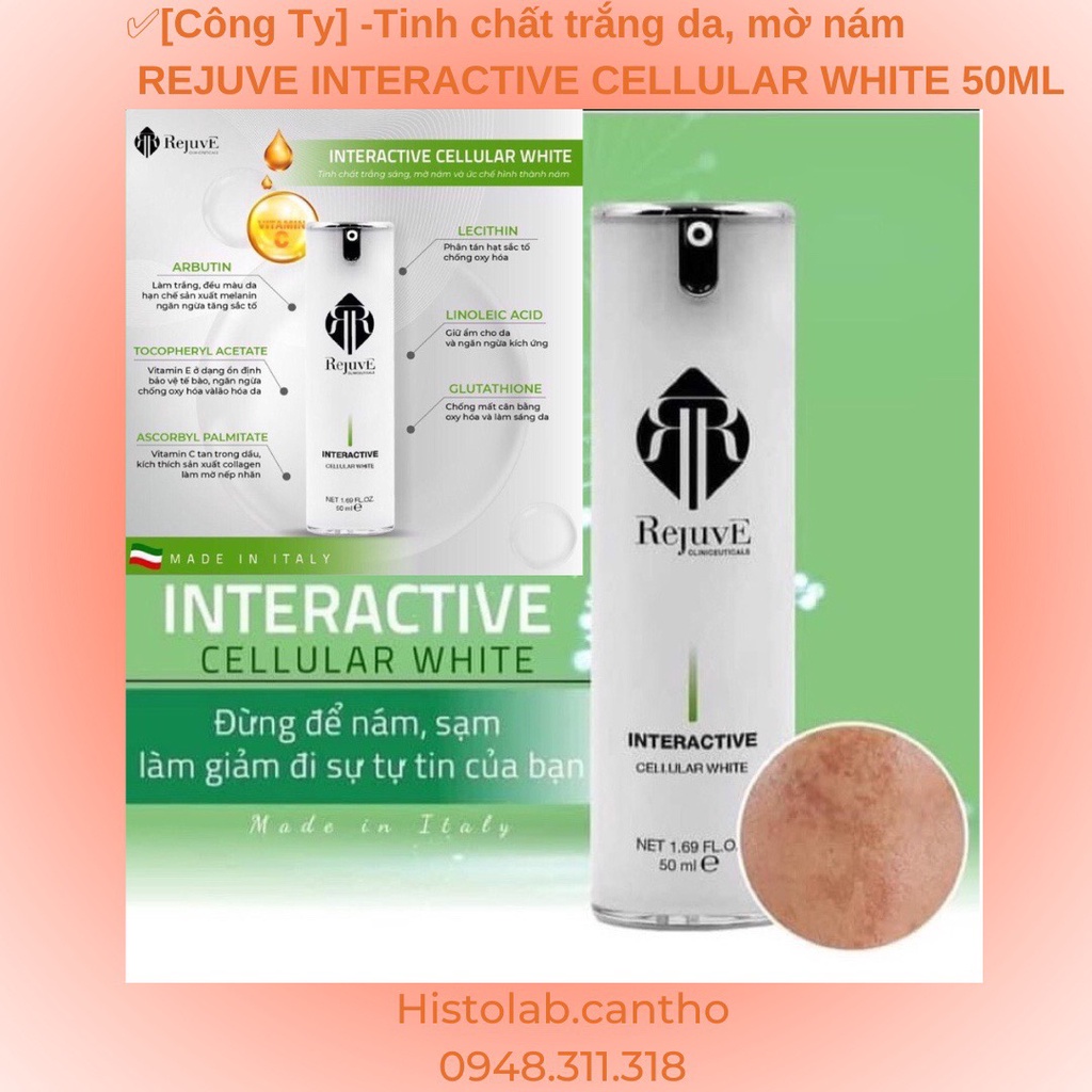 -Tinh chất trắng da, mờ nám REJUVE INTERACTIVE CELLULAR WHITE 50ML