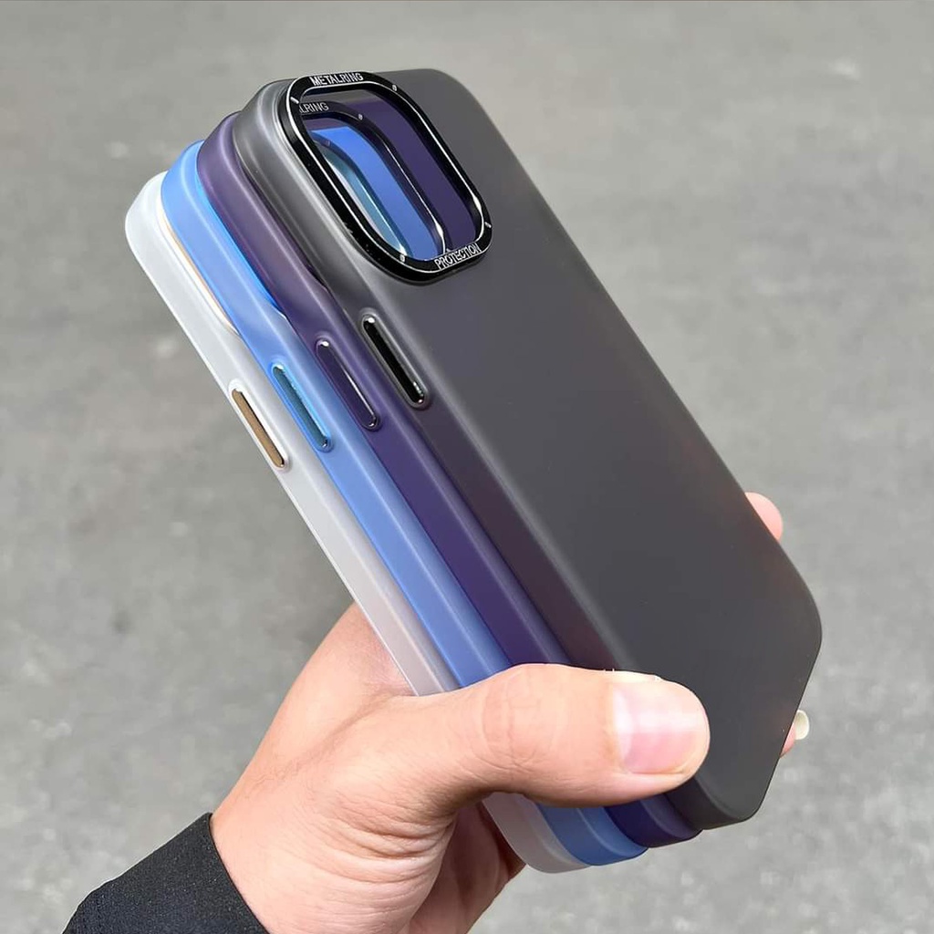 Ốp Siêu Mỏng XM Bảo Vệ Camera, Nút Bấm Dễ Dàng, Lưng Nhám Chống Vân Tay iP 14Promax/ 14Pro/ 13Promax/ 12Promax
