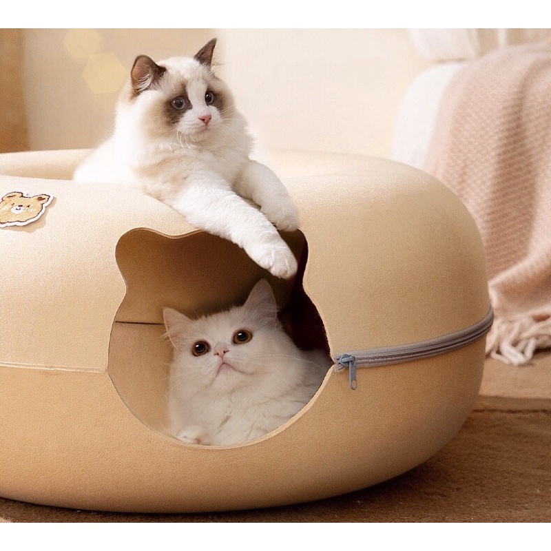 Nệm nằm donut 2in1 dành cho mèo 60x60x28cm