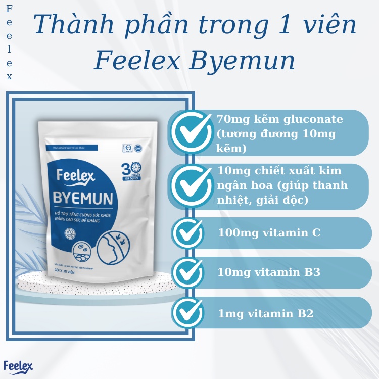 Bộ sản phẩm gel bôi mụn Feelex Byemun và viên uống Feelex Byemun giảm mụn mờ thâm tăng cường sức đề kháng