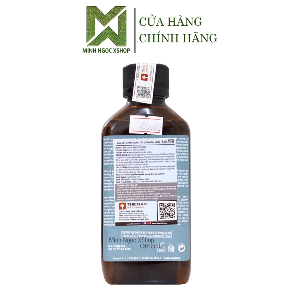 Dầu gội chống rụng tóc Nashi Argan Capixyl 200ML