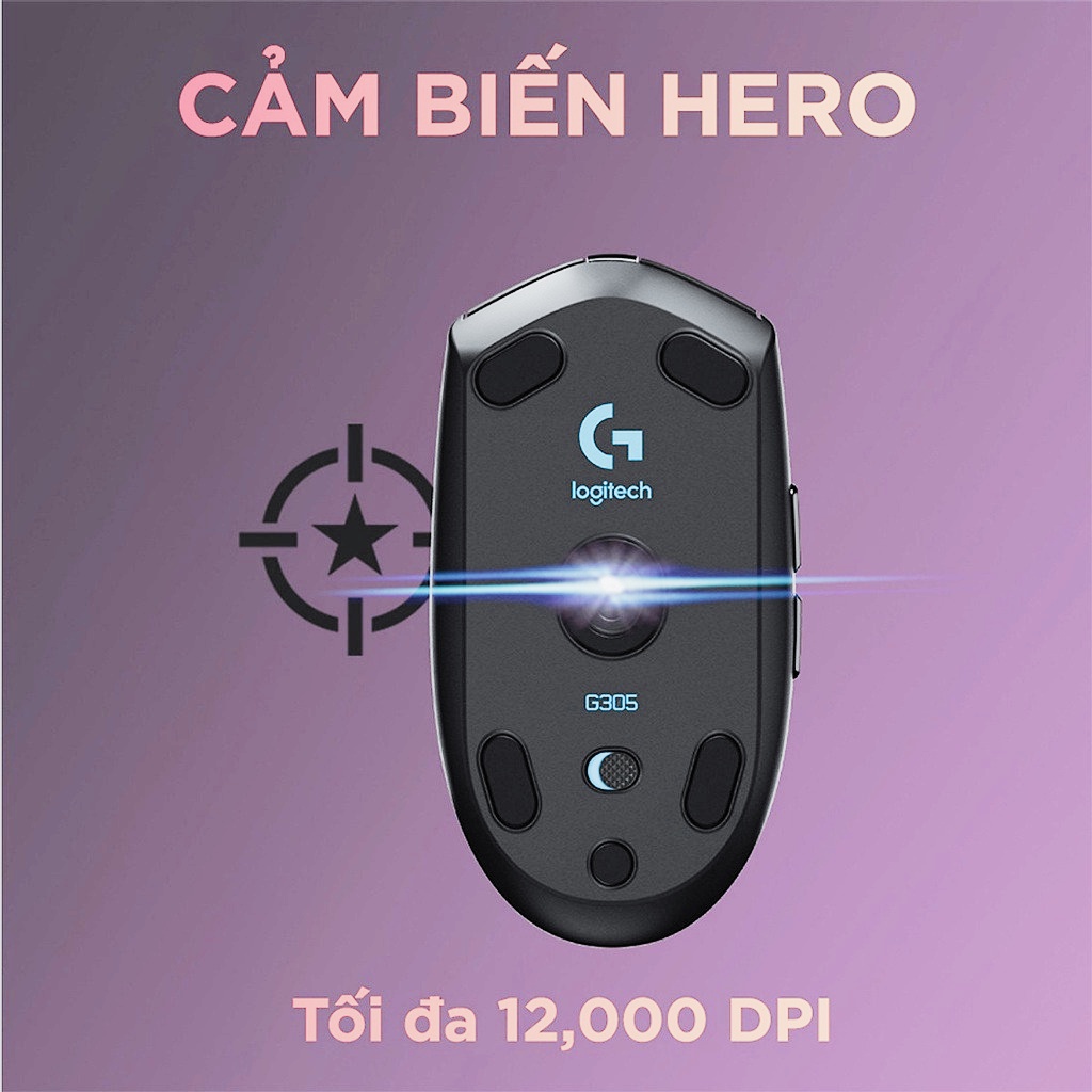 Chuột Máy Tính Gaming Không Dây Logitech G304 Wireless 6 Nút Gồm Pin, Pin 250h - CG304