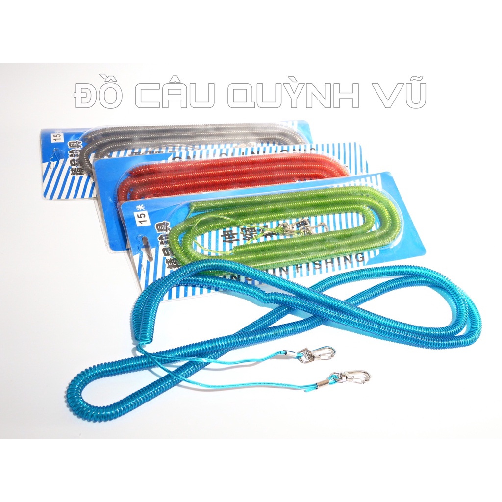 Dây bảo vệ cần câu tay lò xo 10m 15m 20m,giúp bảo vệ cần không bị kéo đi.