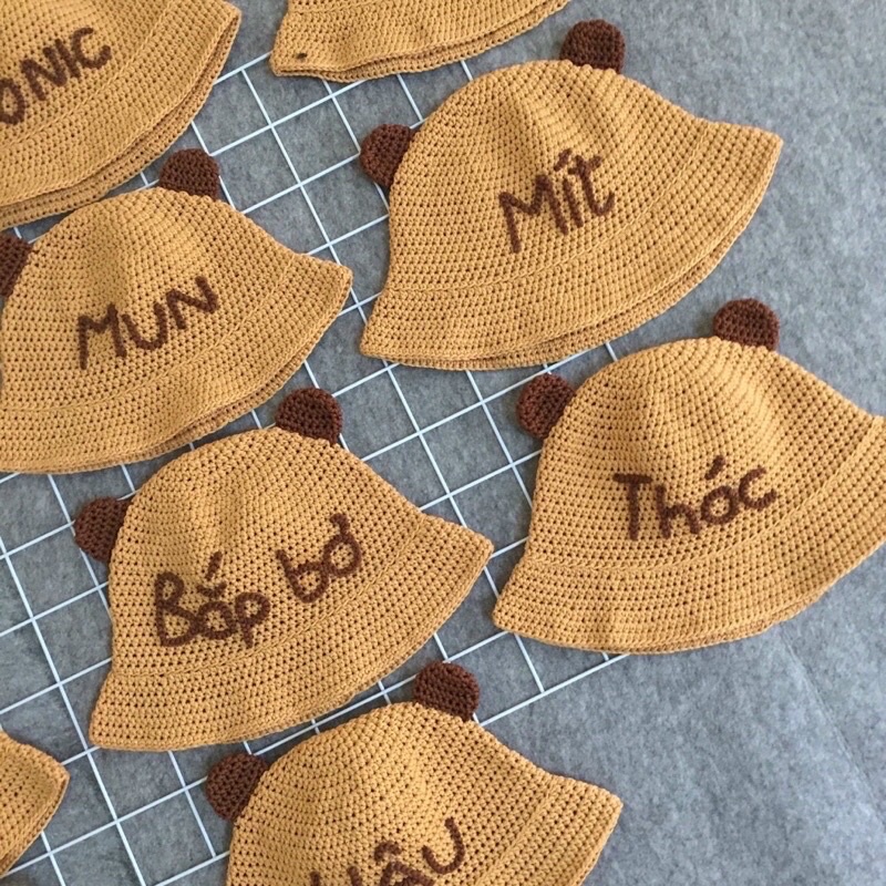 Mũ thêu tên theo yêu cầu cho bé (mẹ ib tên hoặc ghi chú tên giúp shop nhé)