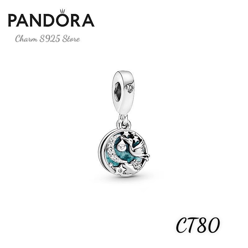charm pan treo bầu trời trăng sao bạc s925