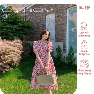Váy bầu voan lụa đẹp- váy bầu công sở mùa hè