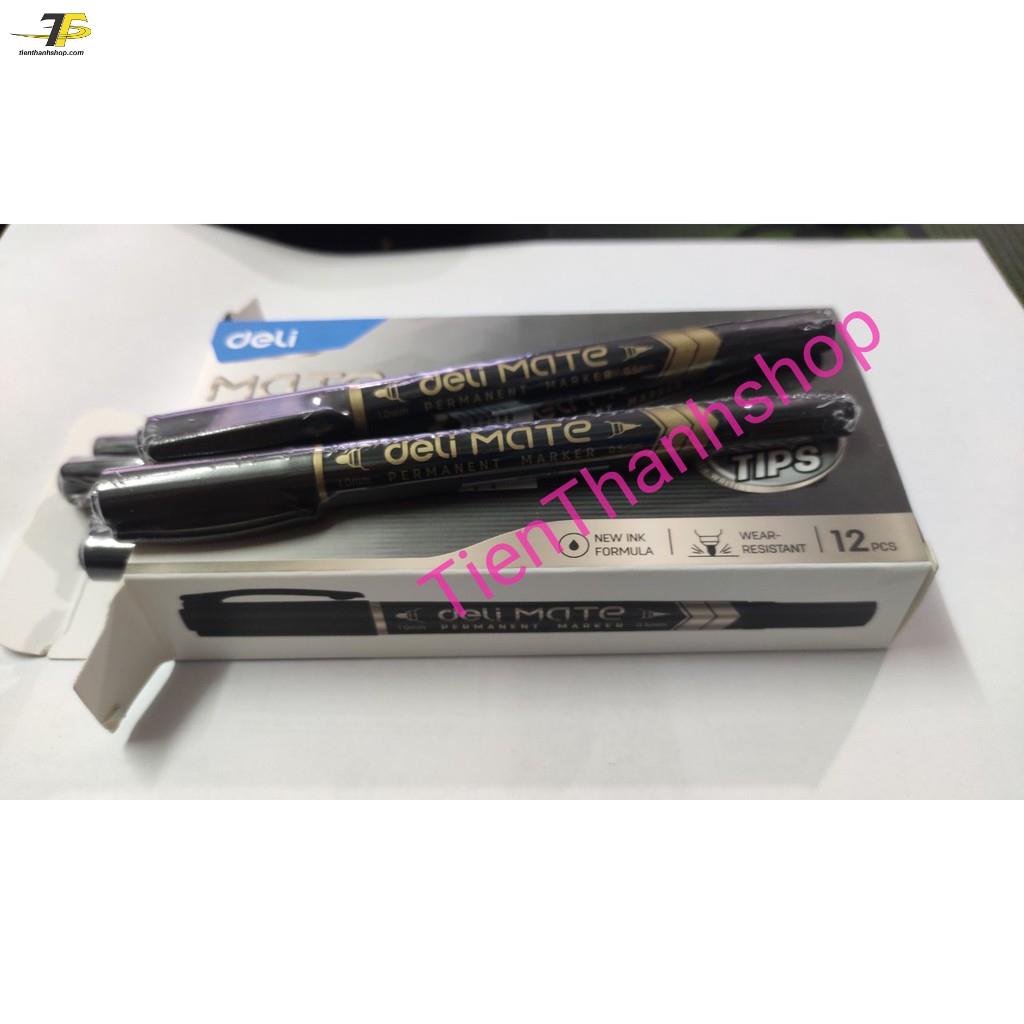 Bút lông dầu /bút dạ kính 2 đầu Mate, Không xóa được - Deli U10420 - U10430 - U10440/ S555