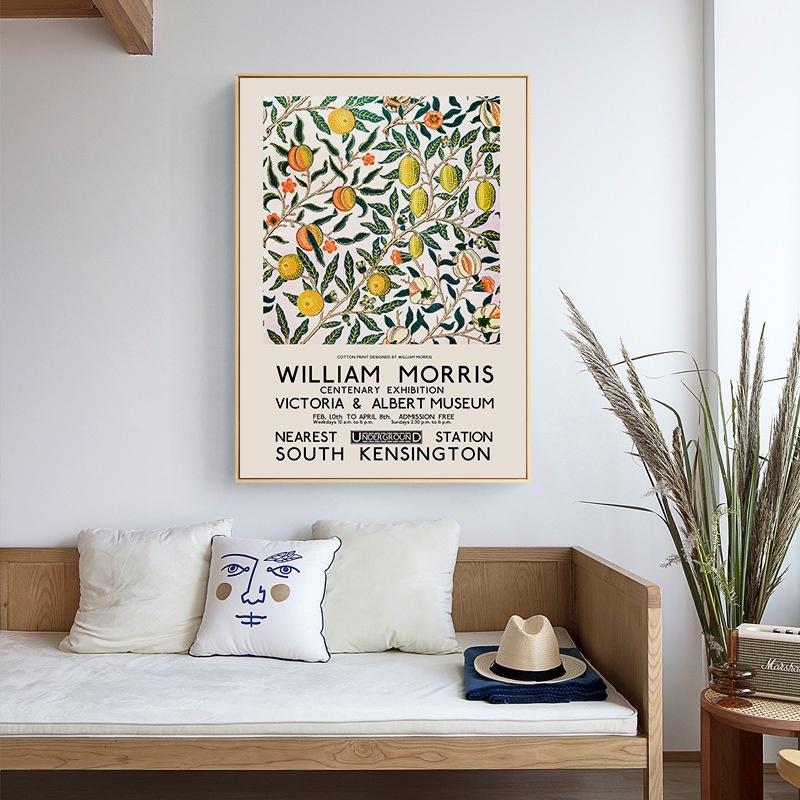 [30x40cm] Tranh canvas treo tường phong cách bắc âu William Morris, tối giản và nghê thuật, kích thư