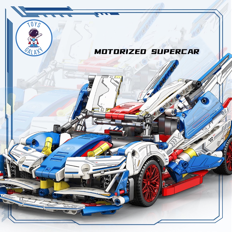 Đồ Chơi Lắp Ráp Mô Hình Siêu Xe Apollo Project Evo White Blue / Lamborghini Điều Khiển Từ Xa RC Tỉ Lệ 1:14 MY88320A