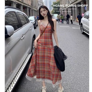 Váy Kẻ Caro Dáng Dài Phong Cách Ulzzang Hàn Quốc Hàng QC phù hợp cho nữ