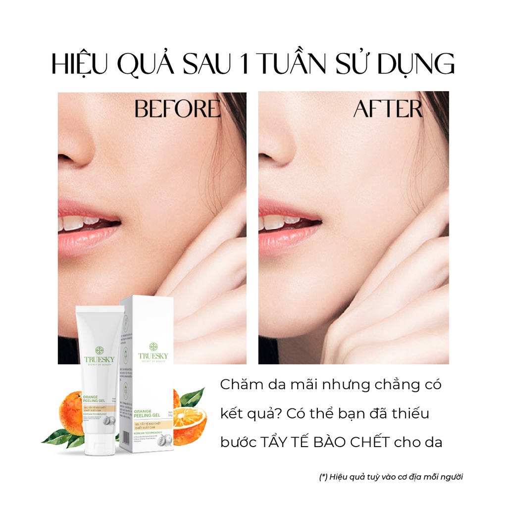 Tẩy tế bào chết da mặt Truesky Orange Peeling Gel dạng gel chiết xuất cam 50g - Truesky Việt Nam