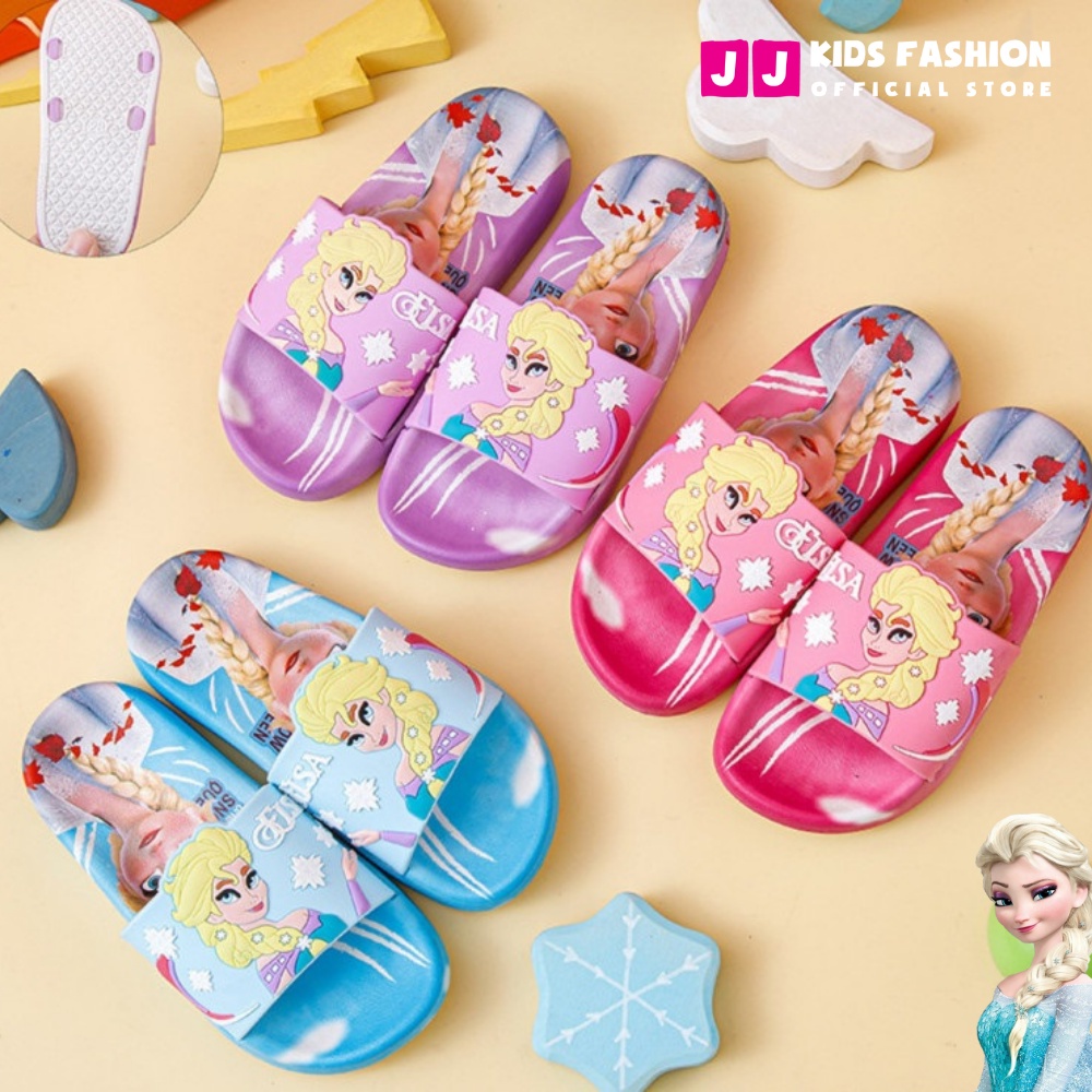 Dép cho bé, dép cao su hình Elsa, siêu nhân cho bé trai, bé gái chống trơn trượt chính hãng - JJ Kids Fashion