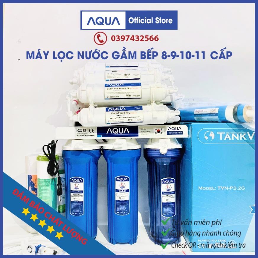 Máy lọc nước RO không vỏ tủ AQUA 8 9 10 cấp lọc , máy lọc nước RO lắp gầm bếp chính hãng AQUA, Máy lọc nước không tủ