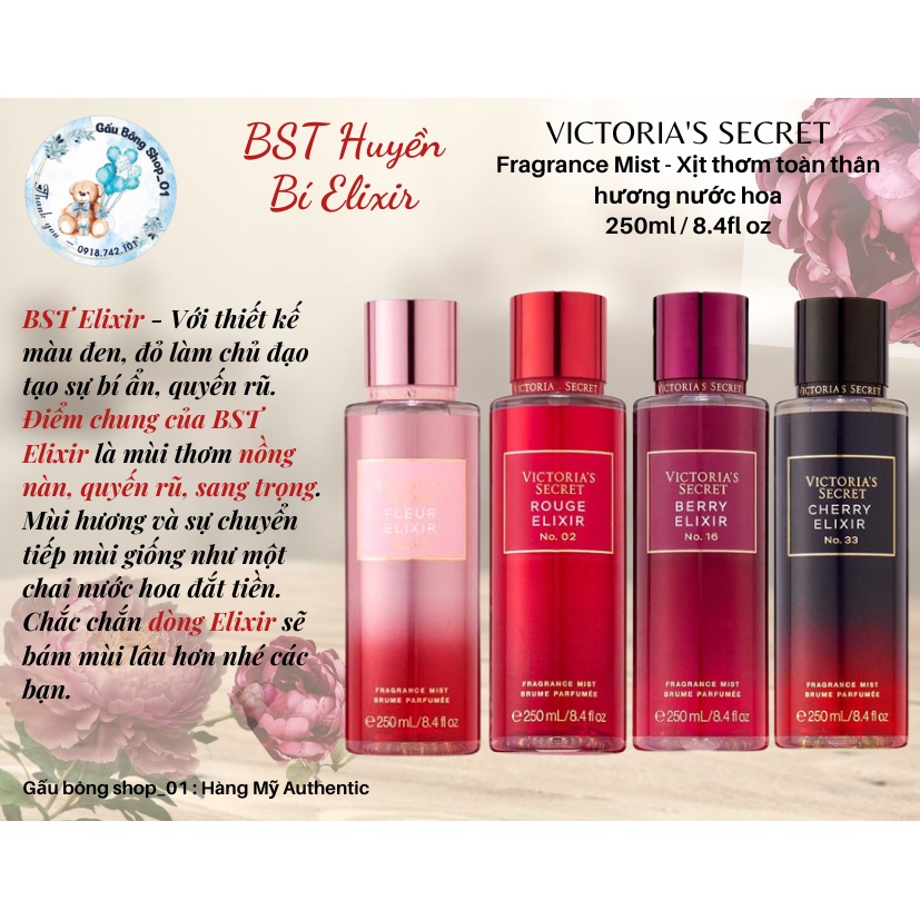 Xịt Thơm Victoria's Secret - Bộ Sưu Tập huyền bí Elixir 250ml