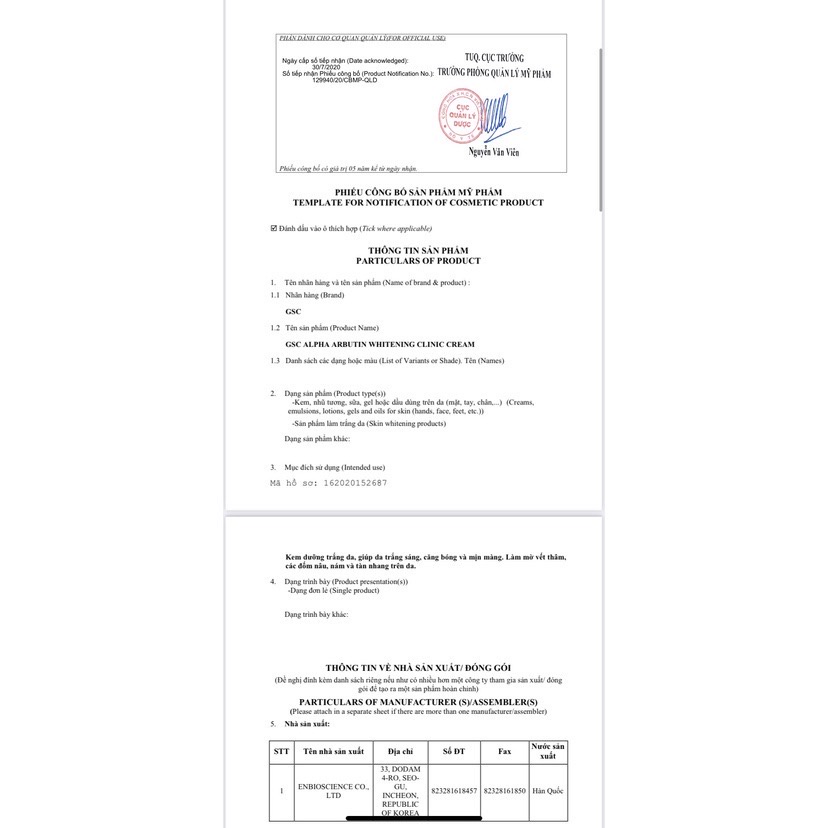 Kem Ức Chế Nám GSC Alpha Arbutin Whitening Clinic Cream 15ml - hàng Chính hãng