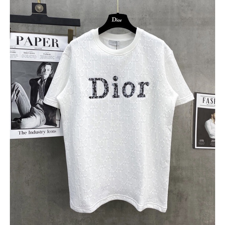 ❤️‍🔥hot✨áo thun nam nữ thêu DlOR logo nổi dập vân cao cấp___3364