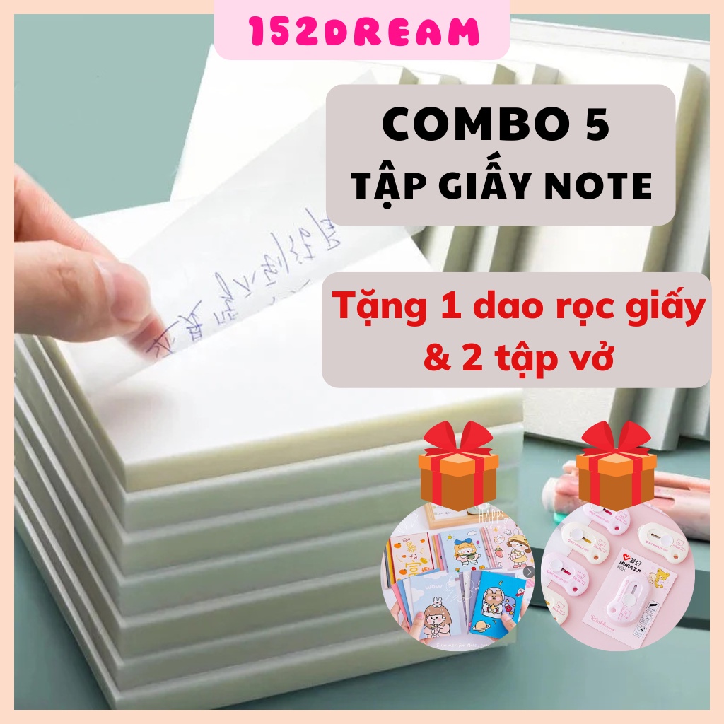 Giấy note copy giấy note trong suốt tàng hình giấy ghi chú nhiều màu không thấm nước