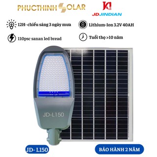 Đèn năng lượng mặt trời 150w jindian jd-l150 đèn đường có remote, đèn led 150w chống kháng nước | phúc thịnh solar