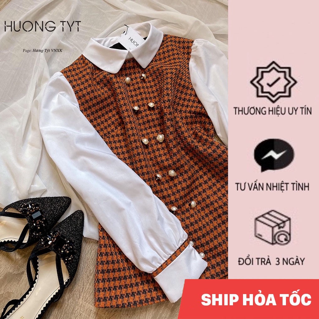 Áo Hera Tweed DESIGN BY HUONGTYT 2 lớp mặc mùa thu đông, gam màu thanh lịch, phù hợp đi làm, đi chơi