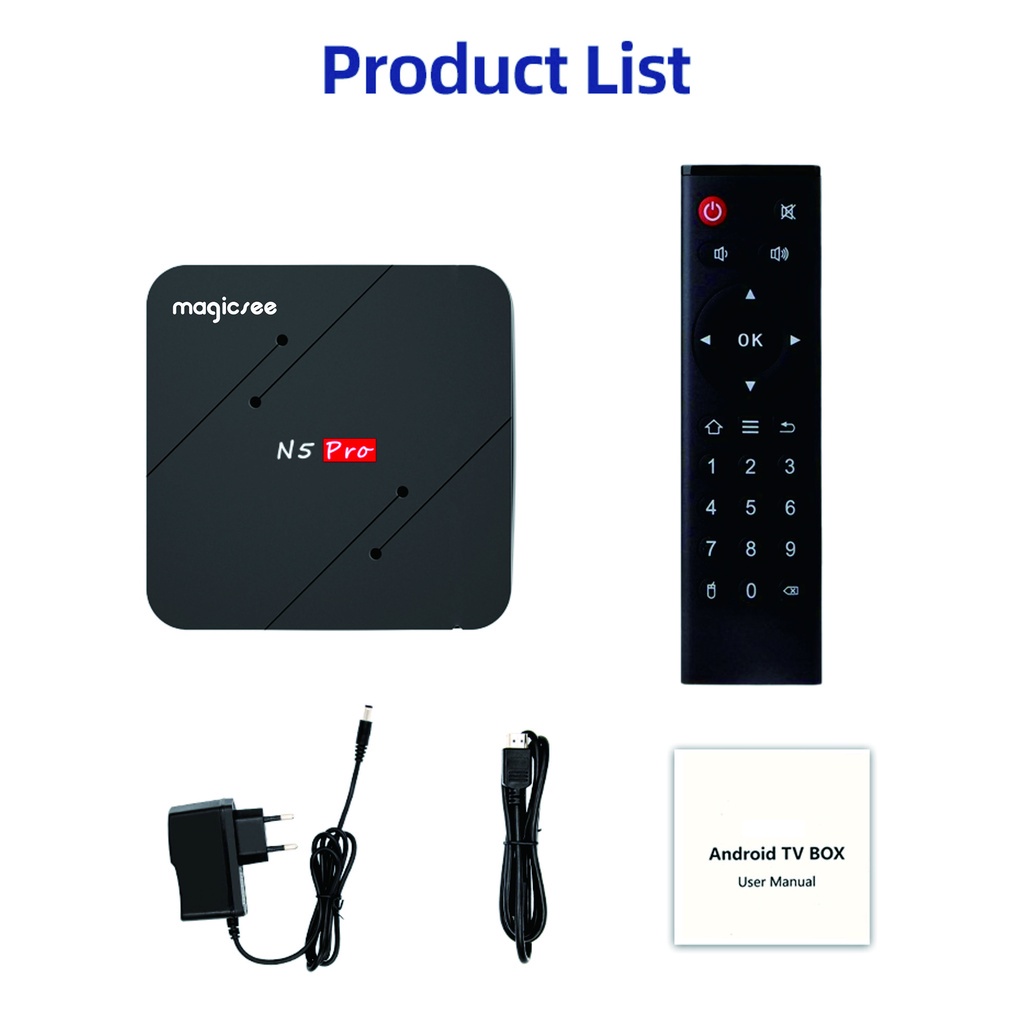 Android Tivi Box Magicsee N5 Pro - Ram 2GB, Rom 16GB, Amlogic S905W2 -  Android 11 - Bảo hành 1 năm | BigBuy360 - bigbuy360.vn