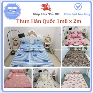 [HCM_Link 1 ]Bộ Drap 1m8x2m Thun Lạnh Hàn Quốc 4 món (1 ga bọc + 2 vỏ gối nằm + 1 vỏ gối ôm)