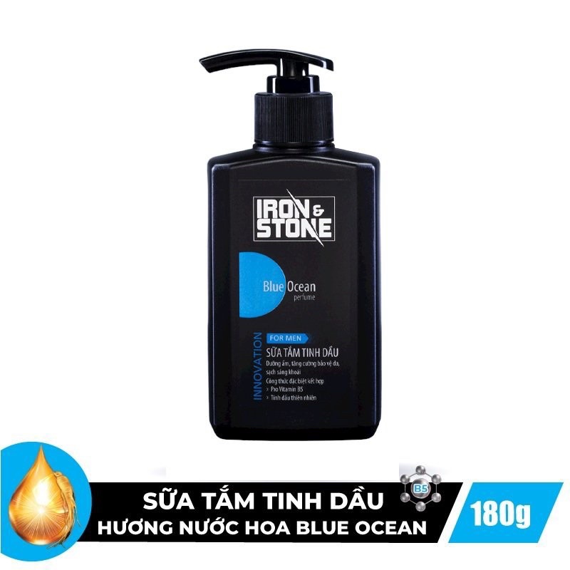 Sữa Tắm IRON & STONE Men 650G TẶNG KÈM Chai 180g  Woody Space / Blue Ocean