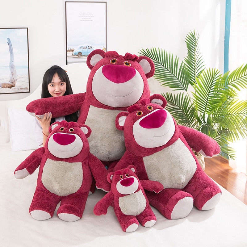 Thú nhồi bông lotso đứng dễ thương - Size từ 27cm đến 60cm - Quà tặng gấu dâu đỏ đậm đứng - Gối ôm lotso huggin bear lôn