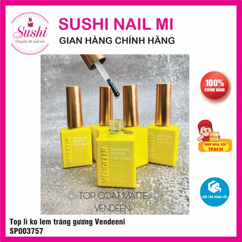Top tráng gương không lem Vendeeni 15ml - liên kết làm nền chà tráng gương, vẽ móng, trang trí nail - Sushi nail mi