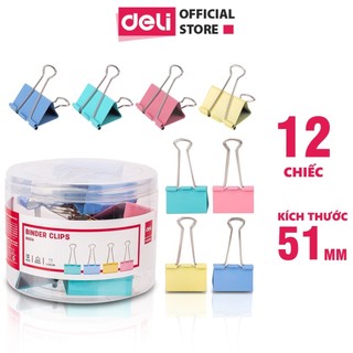 Kẹp bướm màu deli 15mm, 19mm, 25mm, 32mm, 41mm, 51mm - 8556a / 8555a / 8554a / 8553a/ 8552a / 8551a - vpp quế anh