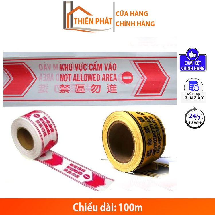 Dây cảnh báo an toàn dây rào chắn cảnh báo công trình cuộn loại lớn 100m