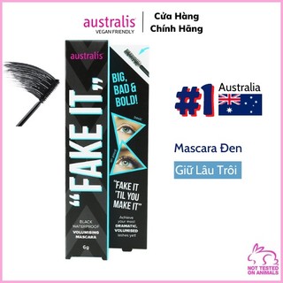 Mascara Cong Mi Dày và Dài Mi Không Lem Không Trôi - Black Waterproof Volumising Mascara Australis