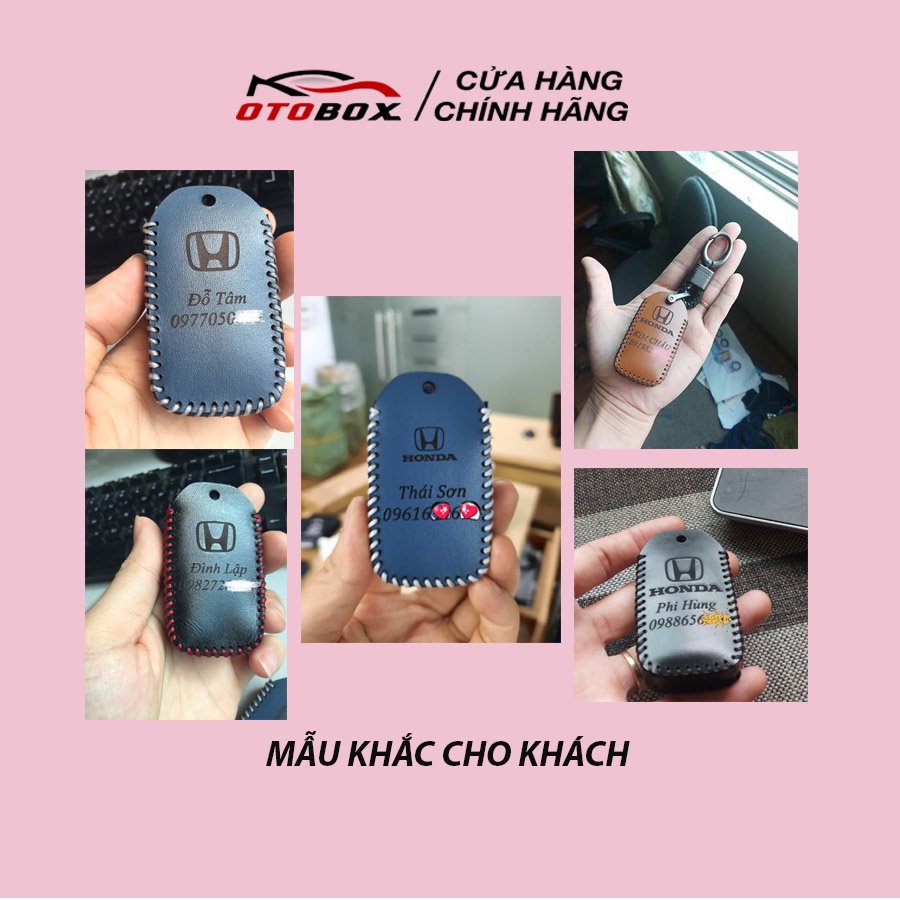 Bao da chìa khóa ô tô xe hơi honda jazz, hrv, crv nhập thái chìa thông minh 2 nút da thật bảo vệ chính hãng