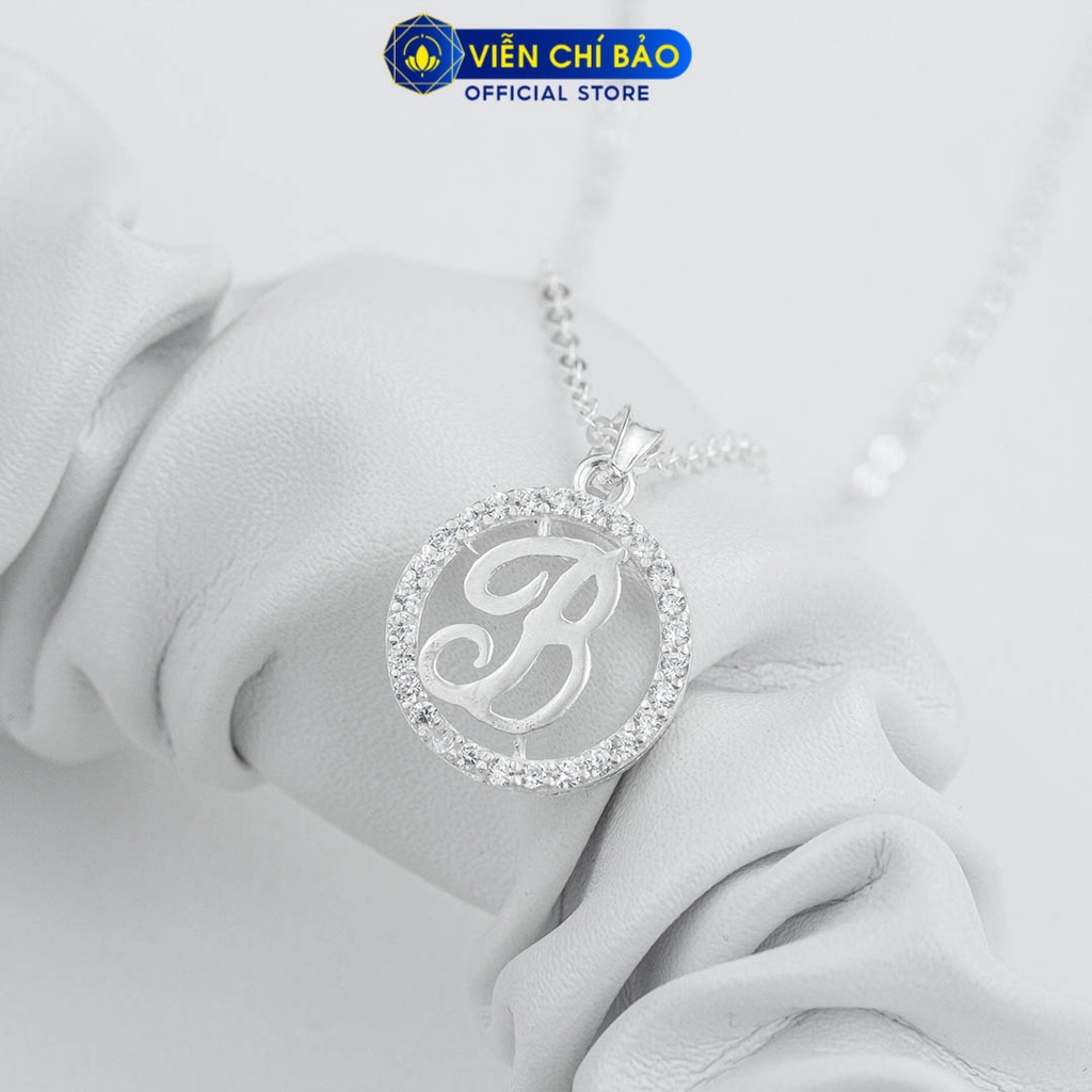 Dây chuyền bạc nữ mặt chữ B khoanh tròn chất liệu bạc 925 thời trang phụ kiện trang sức Viễn Chí Bảo D400693