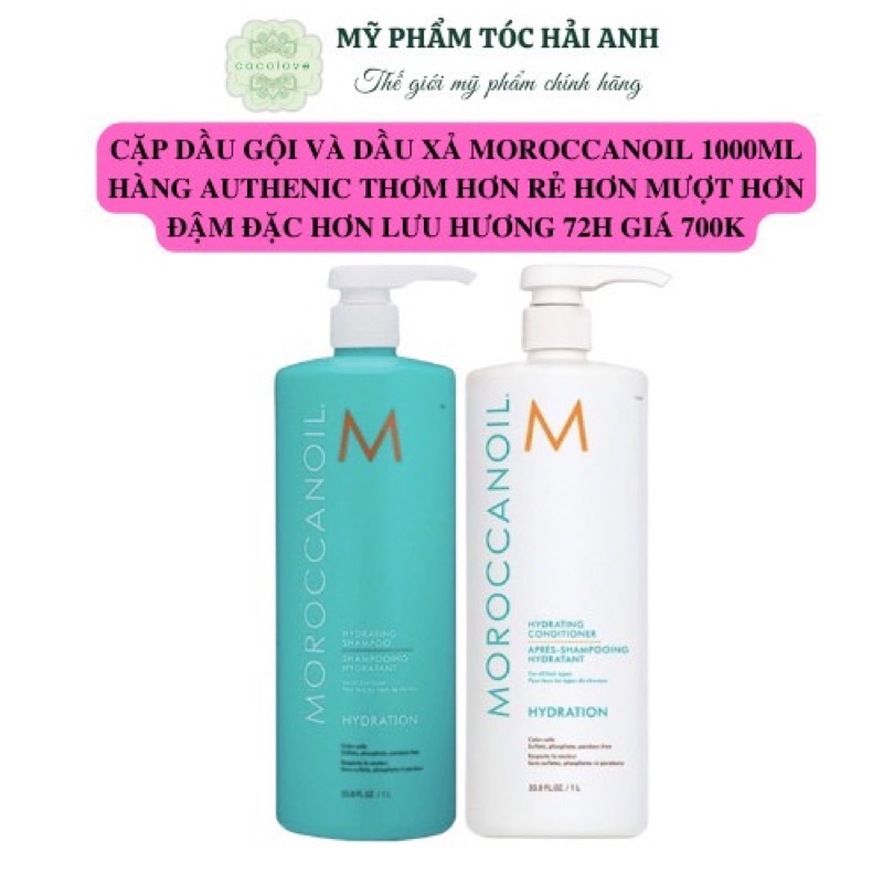 Dầu Gội Dầu Xả MOROCCANOIL Hydrating Phục Hồi Dưỡng Ẩm 1000ML