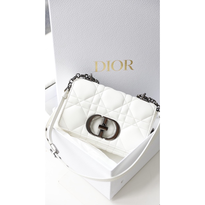 Túi đeo vai đeo chéo CD CARO SZ20 KHÓA ĐEN DA THẬT