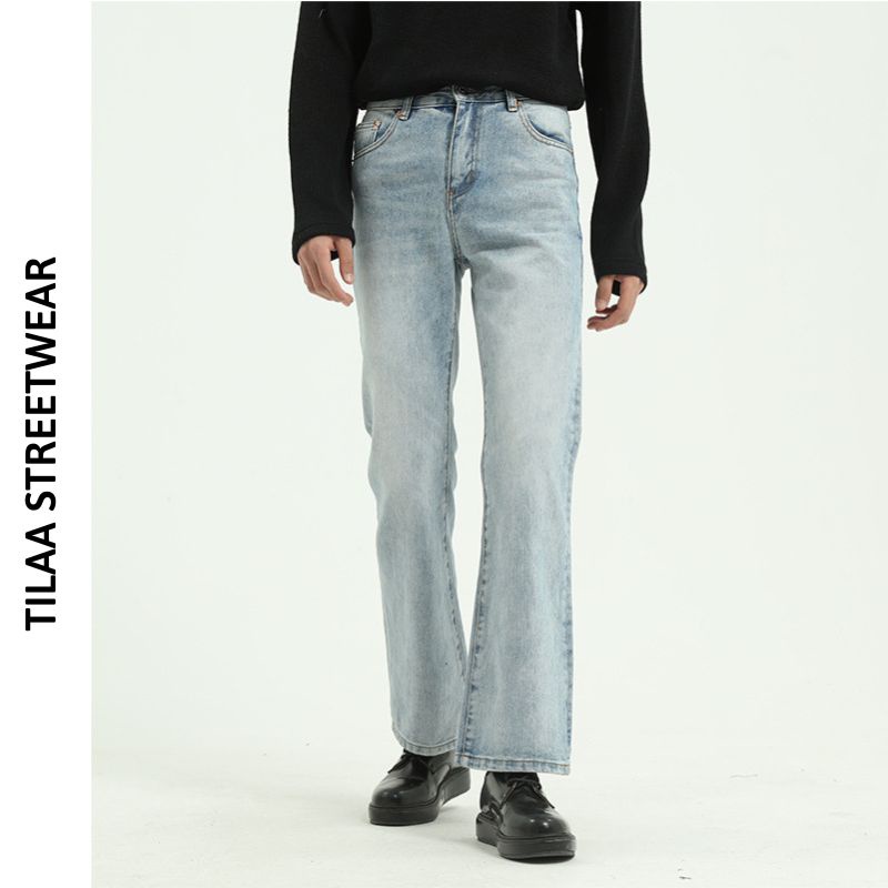 Quần jean nam baggy ống loe dáng suông lưng cao bigsize chất bò TILAA FASHION QJ02