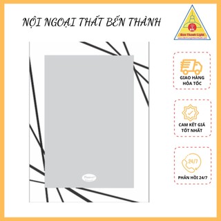 Gương soi có hoa văn viền gương 50x70cm PE-136AB tặng đinh và pass gắn tường